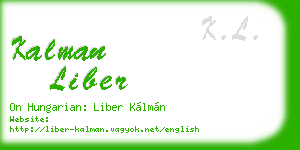 kalman liber business card