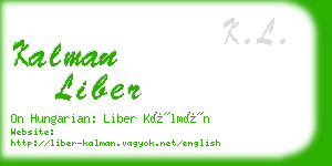 kalman liber business card